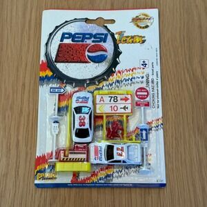 Golden Wheel Pepsi Team Die-Cast Metal #19272J Coupe Playset NIP Vintage‎